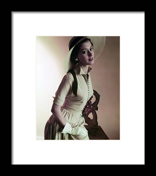 Fashion Framed Print featuring the photograph Barbara Mullen Wearing Kane-weill by Horst P. Horst
