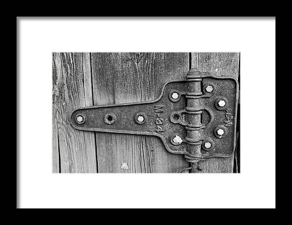 Rustic Framed Print featuring the photograph Barn Hinge by Tom Gresham