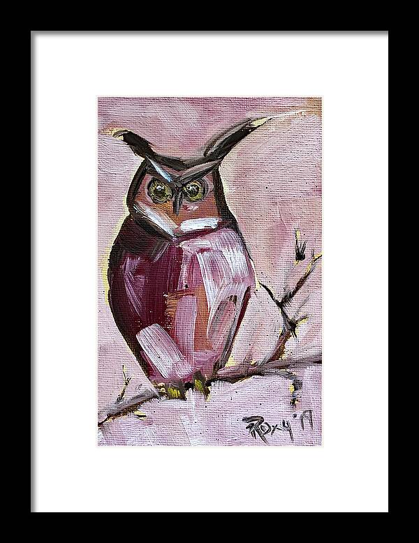 Owl Framed Print featuring the painting Barn Owl by Roxy Rich