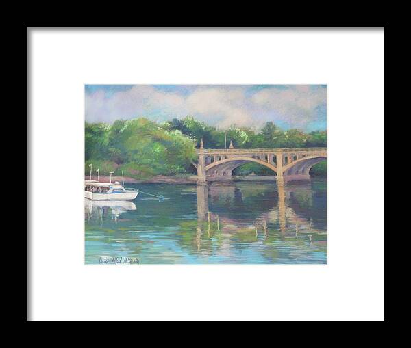 Mcgrath Framed Print featuring the painting Basiliere Bridge Haverhill MA by Leslie Alfred McGrath