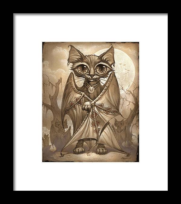 Jeff Haynie Framed Print featuring the painting Bat Cat by Jeff Haynie