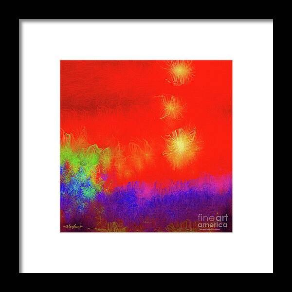 Polychromatic Framed Print featuring the mixed media Battle for the Beauty of the Sun by Aberjhani