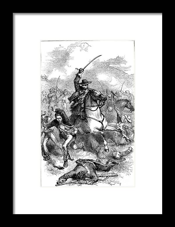 Horse Framed Print featuring the drawing Battle Of Buena Vista, Mexico, 1847 by Print Collector