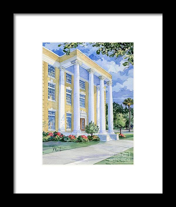 Watercolor Framed Print featuring the painting Bay County Courthouse Portals of Justice by Paul Brent