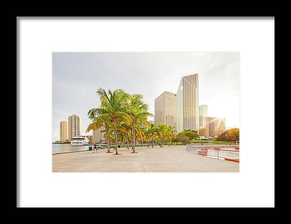 Estock Framed Print featuring the digital art Bayfront Park, Miami, Florida by Pietro Canali