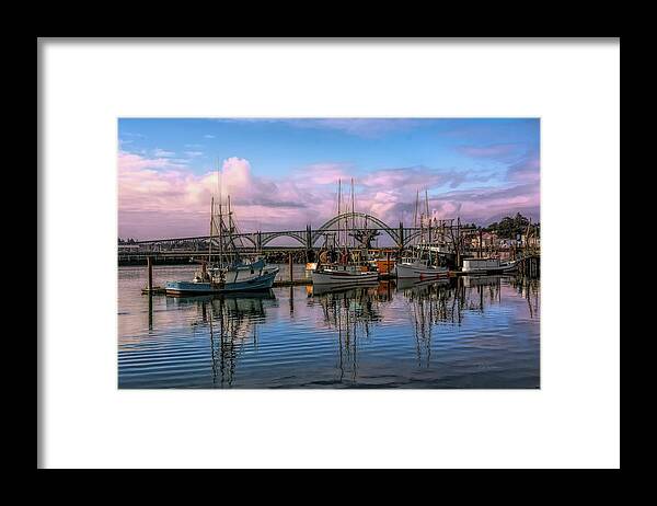 Fishing Framed Print featuring the photograph Bayfront Skies by Bill Posner