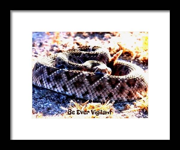 Adage Framed Print featuring the photograph Be Ever Vigilant 2 by Judy Kennedy
