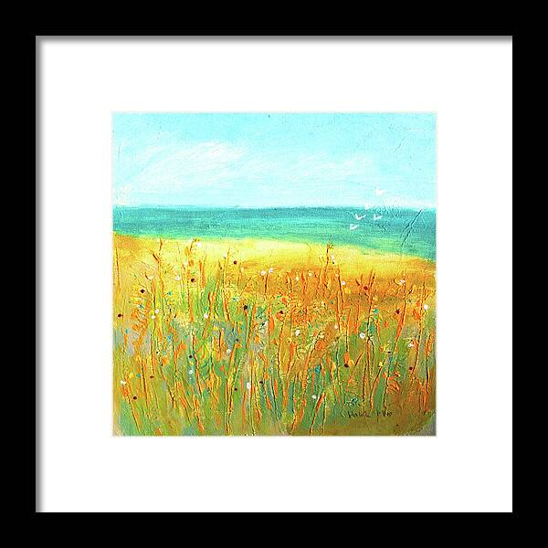Halehlandscape Framed Print featuring the painting Be Happy For This Moment by Haleh Mahbod