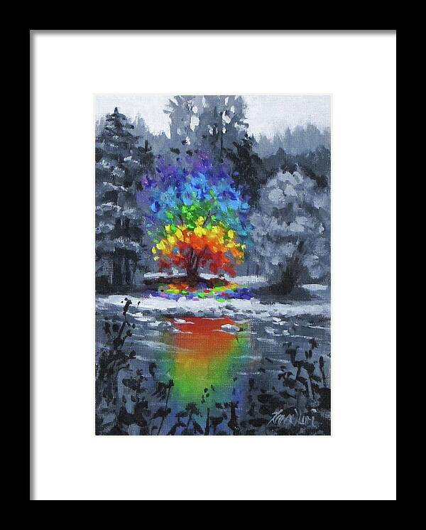 Rainbow Framed Print featuring the painting Be You by Karen Ilari