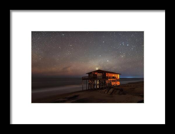 Milky Way Framed Print featuring the photograph Beach Abandoned by Russell Pugh