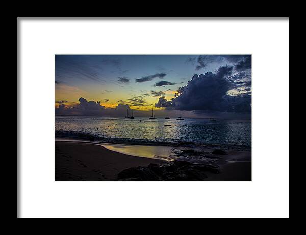 Barbados Framed Print featuring the photograph Beach at Sunset 3 by Stuart Manning