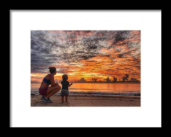 Florida Framed Print featuring the photograph Beach Baby Sunrise 4 Delray Beach Florida by Lawrence S Richardson Jr