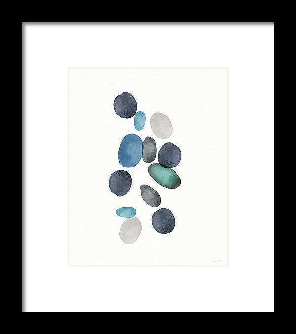 Modern Framed Print featuring the painting Beach Stones 2- Art by Linda Woods by Linda Woods