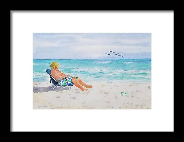 Beach Framed Print featuring the painting Beach time by Ann Frederick