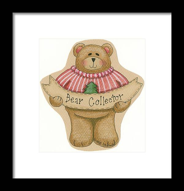 Teddy Bear Bear Collector Framed Print featuring the painting Bear Collector by Debbie Mcmaster
