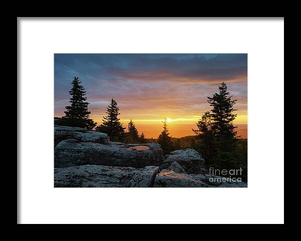 West Virginia Framed Print featuring the photograph Bear Rocks Sunrise by Anthony Heflin