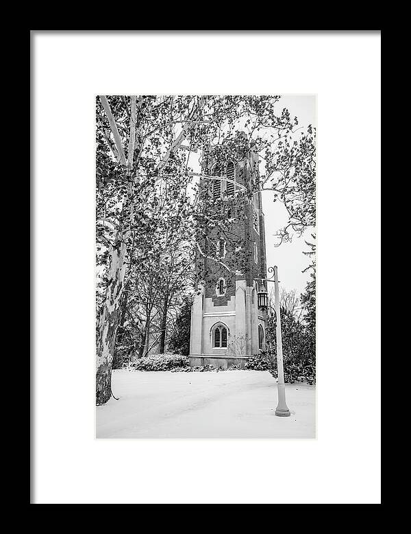 Big Ten Framed Print featuring the photograph Beaumount Tower MSU winter by John McGraw
