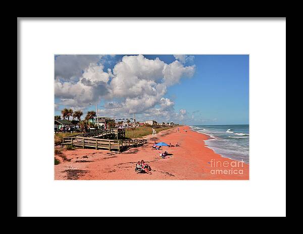 Beach Art Framed Print featuring the painting Beautiful beach day at Flagler Beach 11-9-18 by Julianne Felton