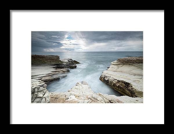 Seascape Framed Print featuring the photograph Beautiful dramatic Seascape by Michalakis Ppalis