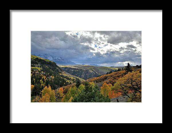 Highway 145 Framed Print featuring the photograph Beautiful Fall Colors Seen from Airport in Telluride by Ray Mathis