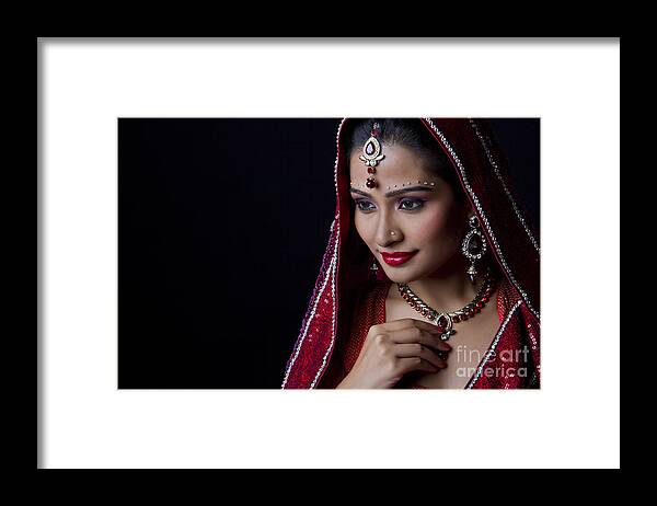 People Framed Print featuring the photograph Beautiful Indian Bride In Traditional by Zohaib Hussain