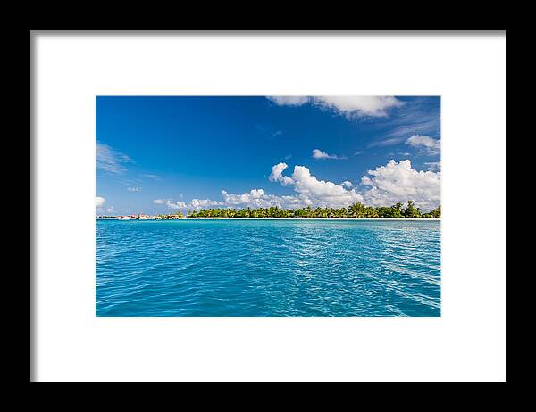 Landscape Framed Print featuring the photograph Beautiful Maldivian Atoll With White by Levente Bodo