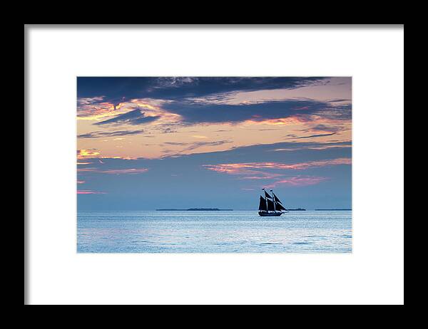 Scenics Framed Print featuring the photograph Beautiful Sunset Sailing In Key West by Ricardoreitmeyer