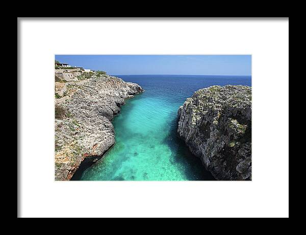 Scenics Framed Print featuring the photograph Beautiful View Of Cliffs And A by Romaoslo