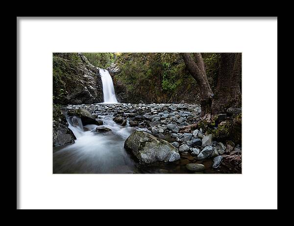 Waterfall Framed Print featuring the photograph Beautiful waterfal, Troodos mountains, Cyprus by Michalakis Ppalis