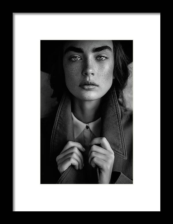 Cool Attitude Framed Print featuring the photograph Beautiful Woman by Coffeeandmilk
