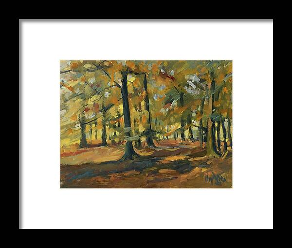 Forest Framed Print featuring the painting Beeches in Autumn by Nop Briex