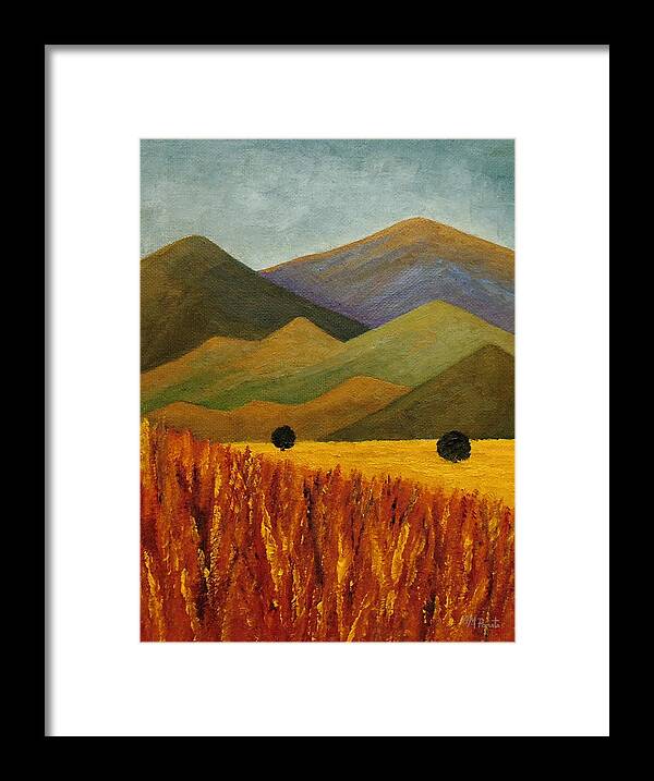 Wheat Framed Print featuring the painting Before The Harvest by Angeles M Pomata