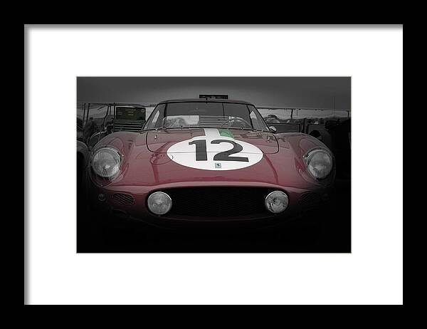Ferrari Framed Print featuring the pyrography Before the Race begins by Naxart Studio