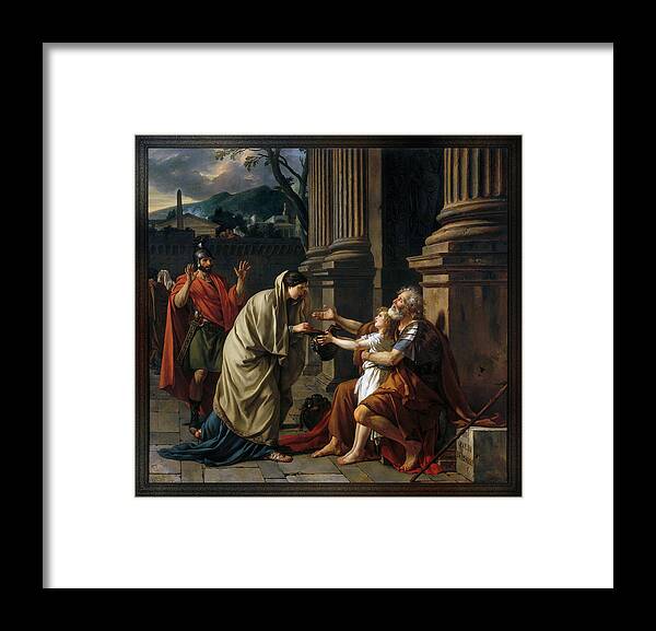 Belisarius Framed Print featuring the painting Belisarius by Jacques Louis David by Rolando Burbon