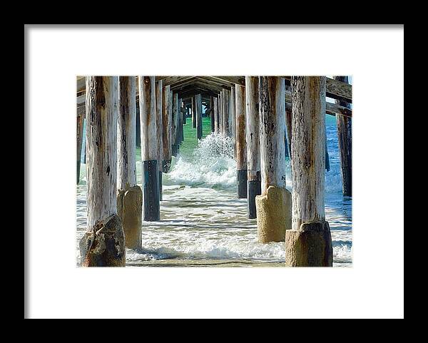 Below Framed Print featuring the photograph Below The Pier by Brian Eberly