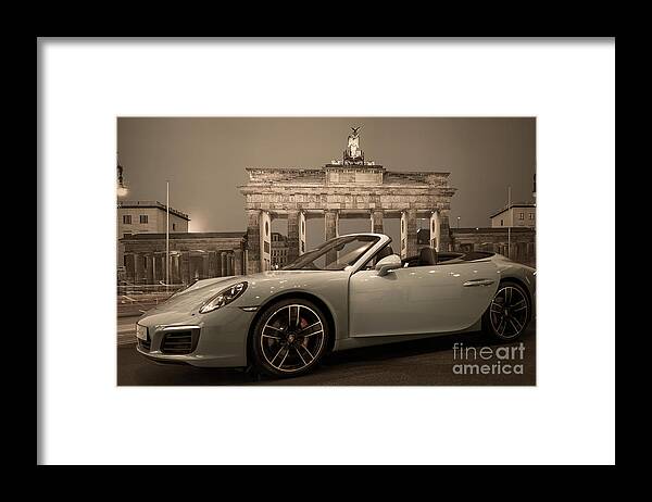 Porsche Car Framed Print featuring the photograph Berlin - Porsche Car by Stefano Senise