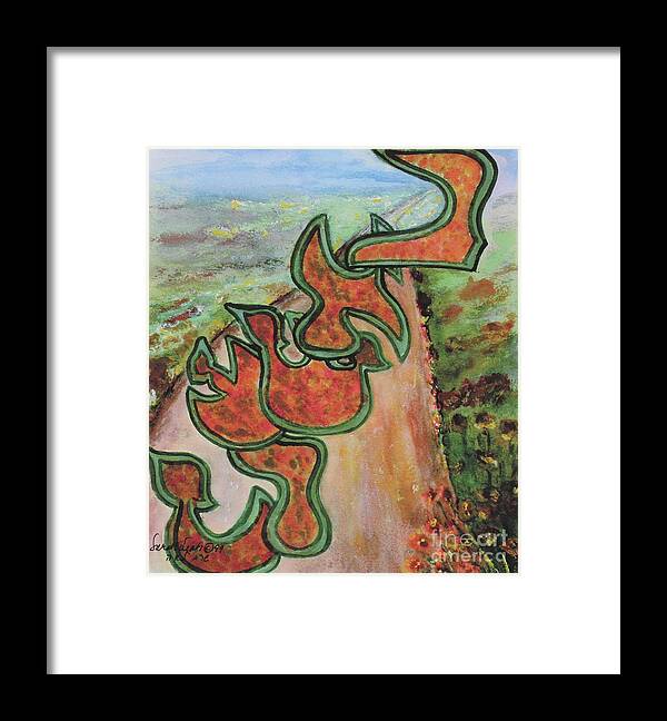 Beshert Inevitable Predestined Framed Print featuring the painting BESHERT cc19 by Hebrewletters SL