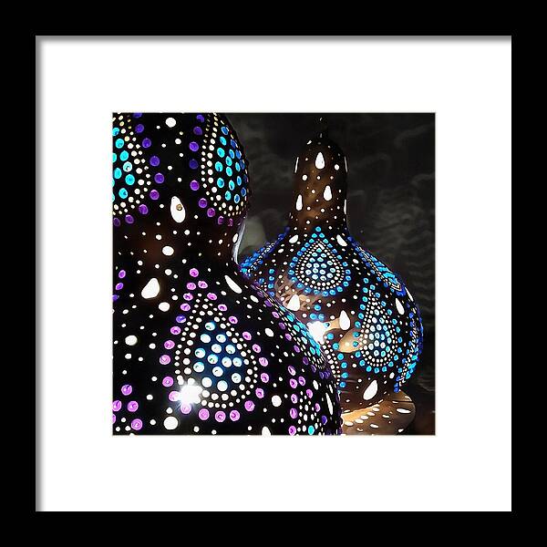 Oriental Framed Print featuring the painting Bespoke Gourd Turkish Lanterns by Taiche Acrylic Art
