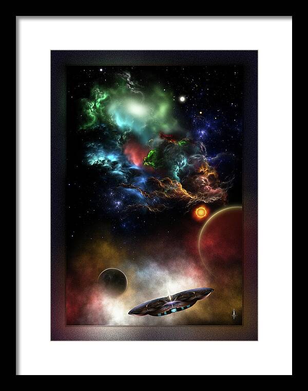 Space Framed Print featuring the digital art Beyond Space and Time by Rolando Burbon