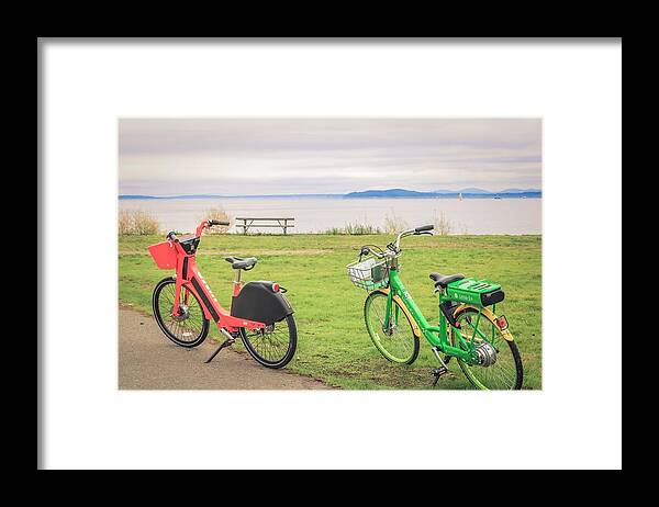 Bicycles Framed Print featuring the photograph Bicycles by Anamar Pictures