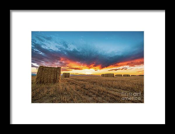 Bales Framed Print featuring the photograph Big Bale Sunset by Christopher Thomas