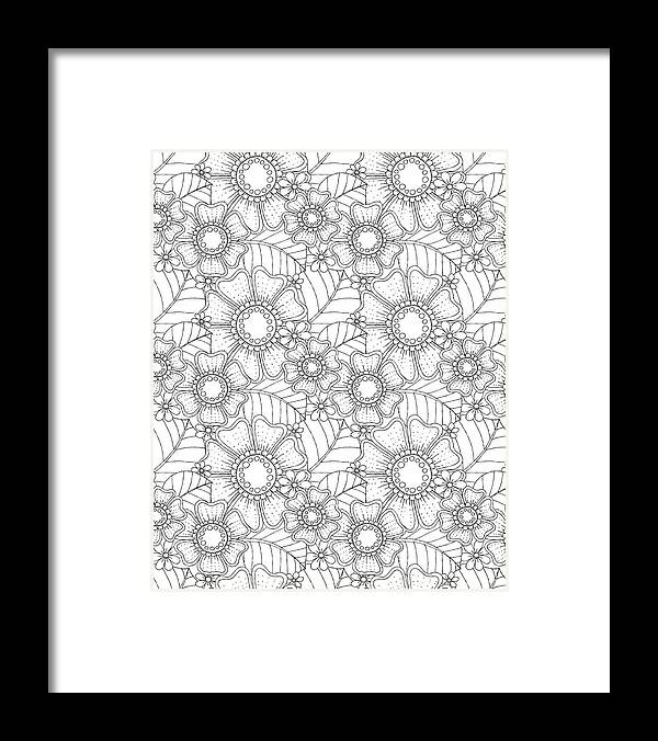 Kaleidoscope Framed Print featuring the digital art Big Beautiful Blossoms 12 by Hello Angel