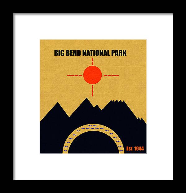 Big Bend National Park Texas Framed Print featuring the mixed media Big Bend N. P. M series by David Lee Thompson