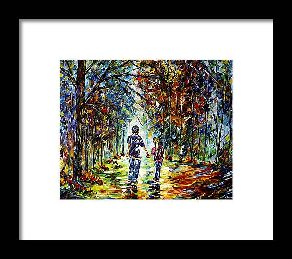 Children In The Nature Framed Print featuring the painting Big Brother by Mirek Kuzniar