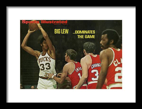 Magazine Cover Framed Print featuring the photograph Big Lew . . . Dominates The Game Sports Illustrated Cover by Sports Illustrated