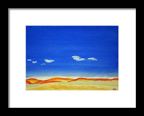 Watercolor Framed Print featuring the painting Big Sky Lore by John Klobucher