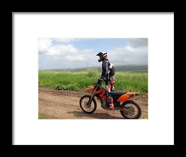 Expertise Framed Print featuring the photograph Biker by Alexs Photos