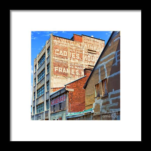 Square Framed Print featuring the photograph Bilingual Ghost Sign by Lenore Locken