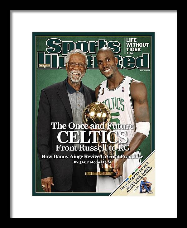 Bill Russell Basketball Poster NBA Player Boston Celtics Orange