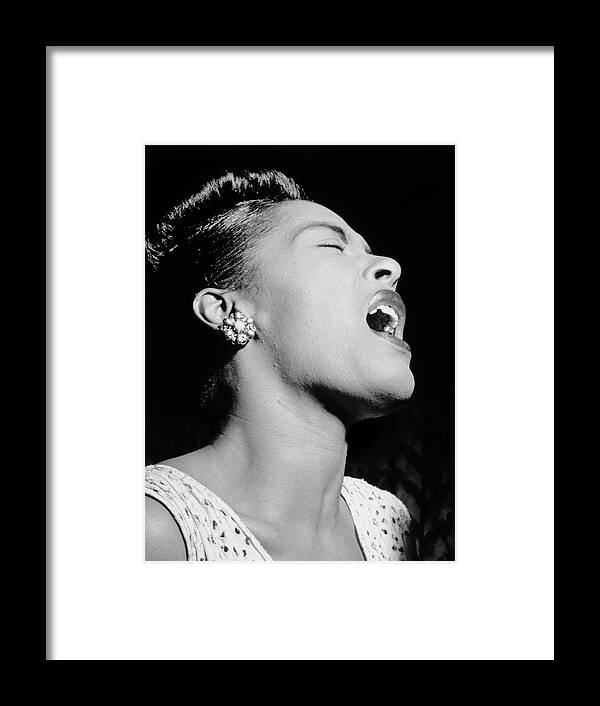 1940s Framed Print featuring the photograph Billie Holiday Singing Passionately At The Downbeat by William P. Gottlieb